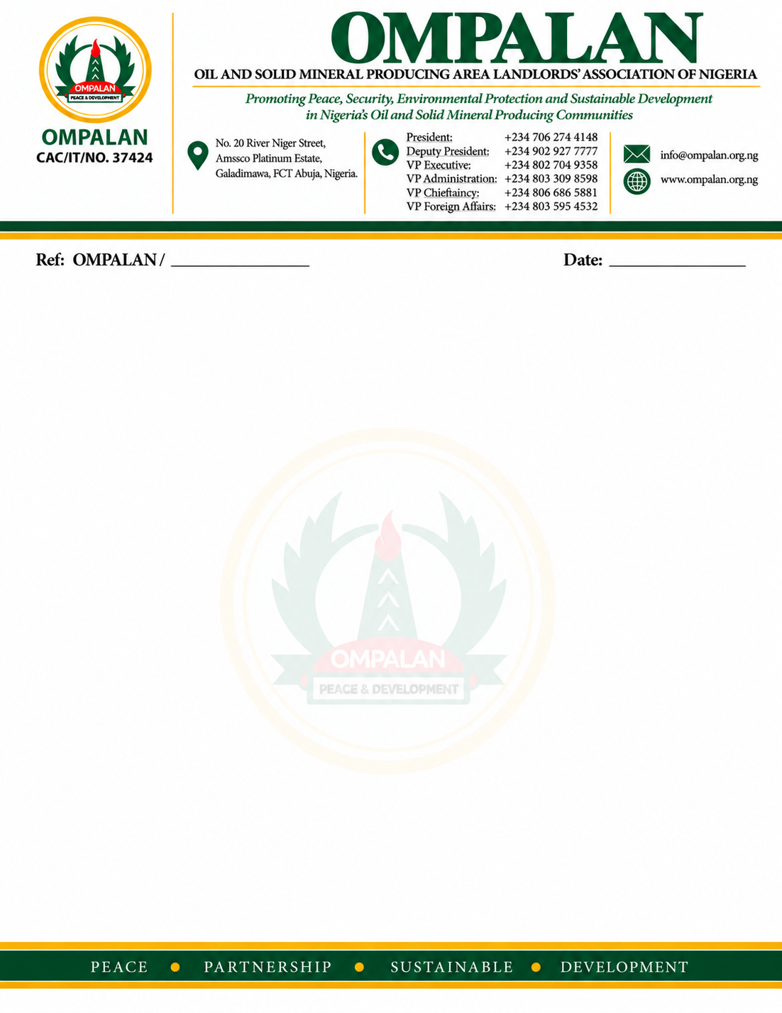 Official OMPALAN National Letterhead